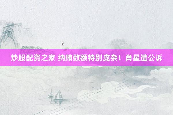 炒股配资之家 纳贿数额特别庞杂！肖星遭公诉