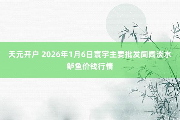 天元开户 2026年1月6日寰宇主要批发阛阓淡水鲈鱼价钱行情